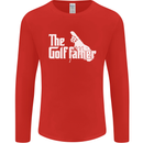 The Golfather Funny Golfer Golf Fathers Day Mens Long Sleeve T-Shirt Red
