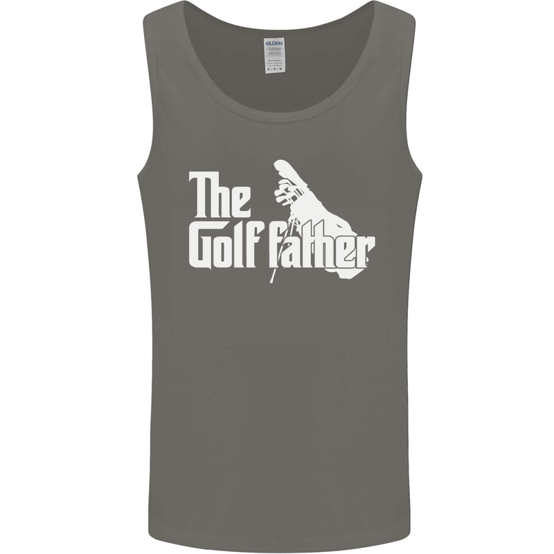 The Golfather Funny Golfer Golf Fathers Day Mens Vest Tank Top Charcoal