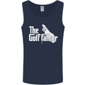 The Golfather Funny Golfer Golf Fathers Day Mens Vest Tank Top Navy Blue