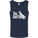 The Golfather Funny Golfer Golf Fathers Day Mens Vest Tank Top Navy Blue