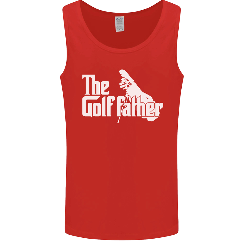 The Golfather Funny Golfer Golf Fathers Day Mens Vest Tank Top Red