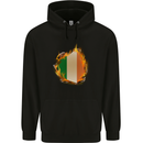 The Irish Tricolour Flag Fire Ireland Childrens Kids Hoodie Black