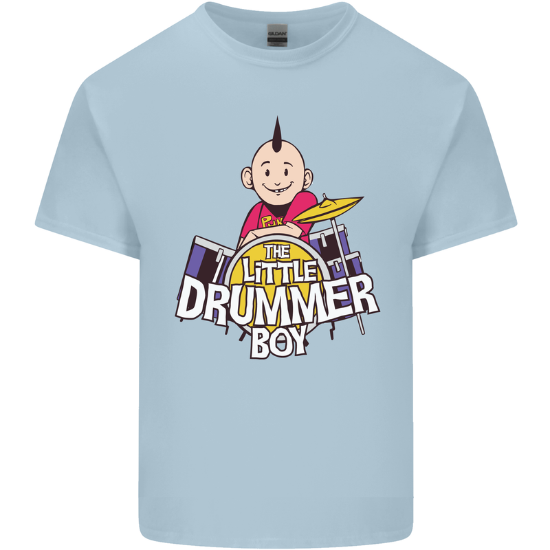 The Little Drummer Boy Funny Drumming Drum Mens Cotton T-Shirt Tee Top Light Blue