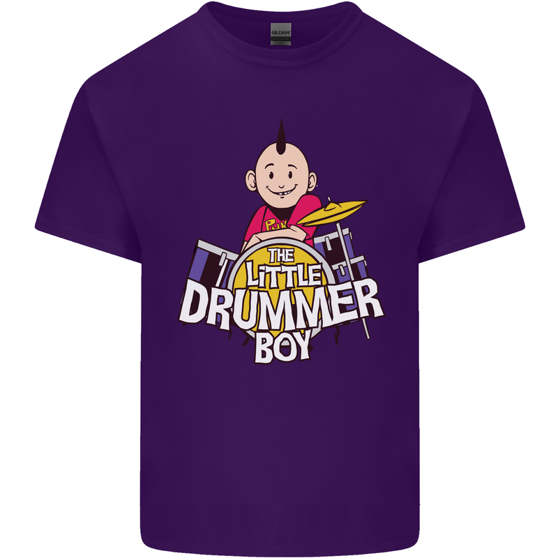 The Little Drummer Boy Funny Drumming Drum Mens Cotton T-Shirt Tee Top Purple