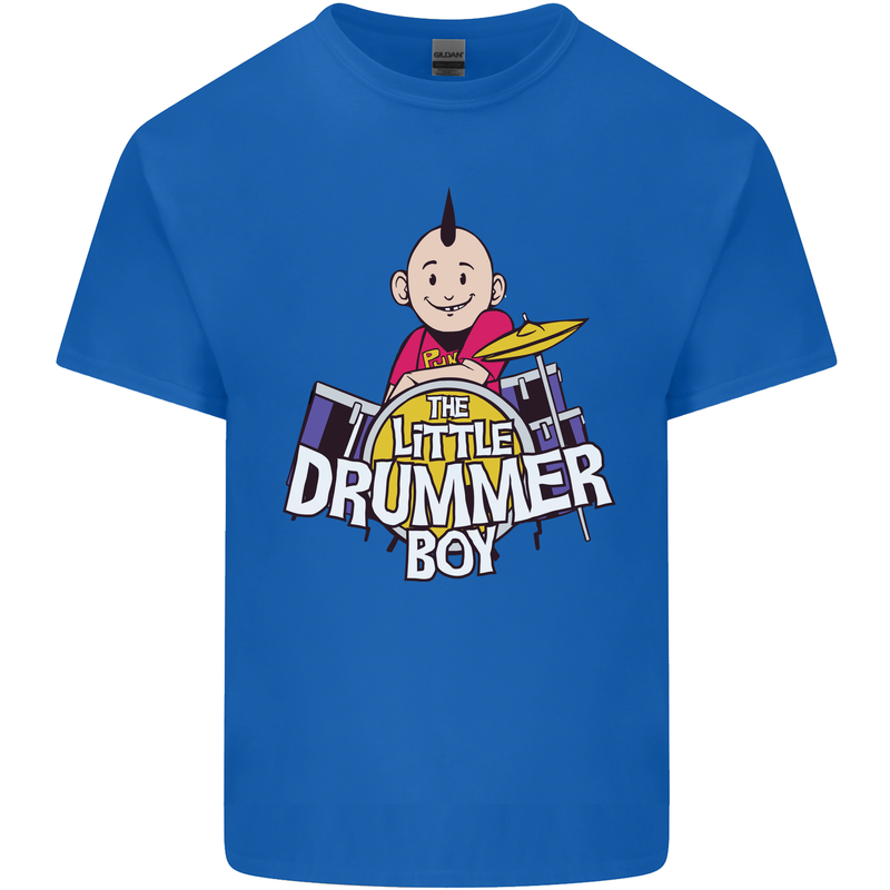 The Little Drummer Boy Funny Drumming Drum Mens Cotton T-Shirt Tee Top Royal Blue