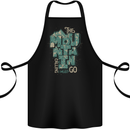 The Mountain Is Calling Hiking Trekking Cotton Apron 100% Organic Black
