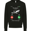 The Ocean Is Calling Scuba Diving Diver Mens Sweatshirt Jumper Black