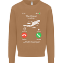 The Ocean Is Calling Scuba Diving Diver Mens Sweatshirt Jumper Caramel Latte