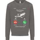 The Ocean Is Calling Scuba Diving Diver Mens Sweatshirt Jumper Charcoal