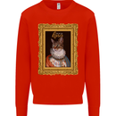 The One True Cat King Funny Mens Sweatshirt Jumper Bright Red