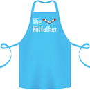 The Pot Father Funny Weed Drugs Cannabis Cotton Apron 100% Organic Turquoise