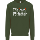 The Pot Father Funny Weed Drugs Cannabis Mens Sweatshirt Jumper Forest Green