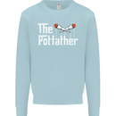 The Pot Father Funny Weed Drugs Cannabis Mens Sweatshirt Jumper Light Blue