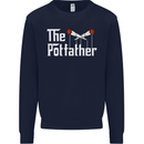 The Pot Father Funny Weed Drugs Cannabis Mens Sweatshirt Jumper Navy Blue