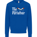 The Pot Father Funny Weed Drugs Cannabis Mens Sweatshirt Jumper Royal Blue