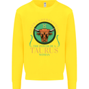The Power of a Taurus Woman Star Sign Mens Sweatshirt Jumper Yellow
