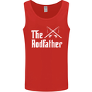 The Rodfather Funny Fishing Fisherman Mens Vest Tank Top Red