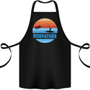 The Rodfather Funny Fishing Rod Father Cotton Apron 100% Organic Black