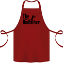 The Rodfather Funny Fishing Rod Father Cotton Apron 100% Organic Maroon