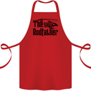 The Rodfather Funny Fishing Rod Father Cotton Apron 100% Organic Red