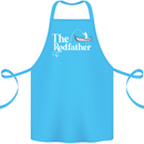 The Rodfather Funny Fishing Rod Father Cotton Apron 100% Organic Turquoise