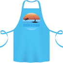 The Rodfather Funny Fishing Rod Father Cotton Apron 100% Organic Turquoise