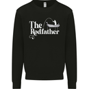 The Rodfather Funny Fishing Rod Father Mens Sweatshirt Jumper Black
