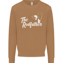 The Rodfather Funny Fishing Rod Father Mens Sweatshirt Jumper Caramel Latte