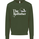 The Rodfather Funny Fishing Rod Father Mens Sweatshirt Jumper Forest Green