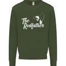 The Rodfather Funny Fishing Rod Father Mens Sweatshirt Jumper Forest Green