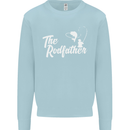 The Rodfather Funny Fishing Rod Father Mens Sweatshirt Jumper Light Blue