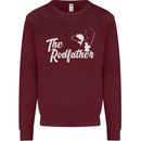 The Rodfather Funny Fishing Rod Father Mens Sweatshirt Jumper Maroon