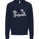 The Rodfather Funny Fishing Rod Father Mens Sweatshirt Jumper Navy Blue