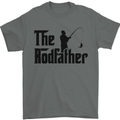 The Rodfather Funny Fishing Rod Father Mens T-Shirt Cotton Gildan Charcoal