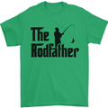 The Rodfather Funny Fishing Rod Father Mens T-Shirt Cotton Gildan Irish Green