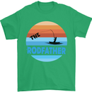 The Rodfather Funny Fishing Rod Father Mens T-Shirt Cotton Gildan Irish Green