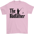 The Rodfather Funny Fishing Rod Father Mens T-Shirt Cotton Gildan Light Pink