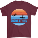 The Rodfather Funny Fishing Rod Father Mens T-Shirt Cotton Gildan Maroon