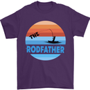 The Rodfather Funny Fishing Rod Father Mens T-Shirt Cotton Gildan Purple