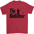The Rodfather Funny Fishing Rod Father Mens T-Shirt Cotton Gildan Red