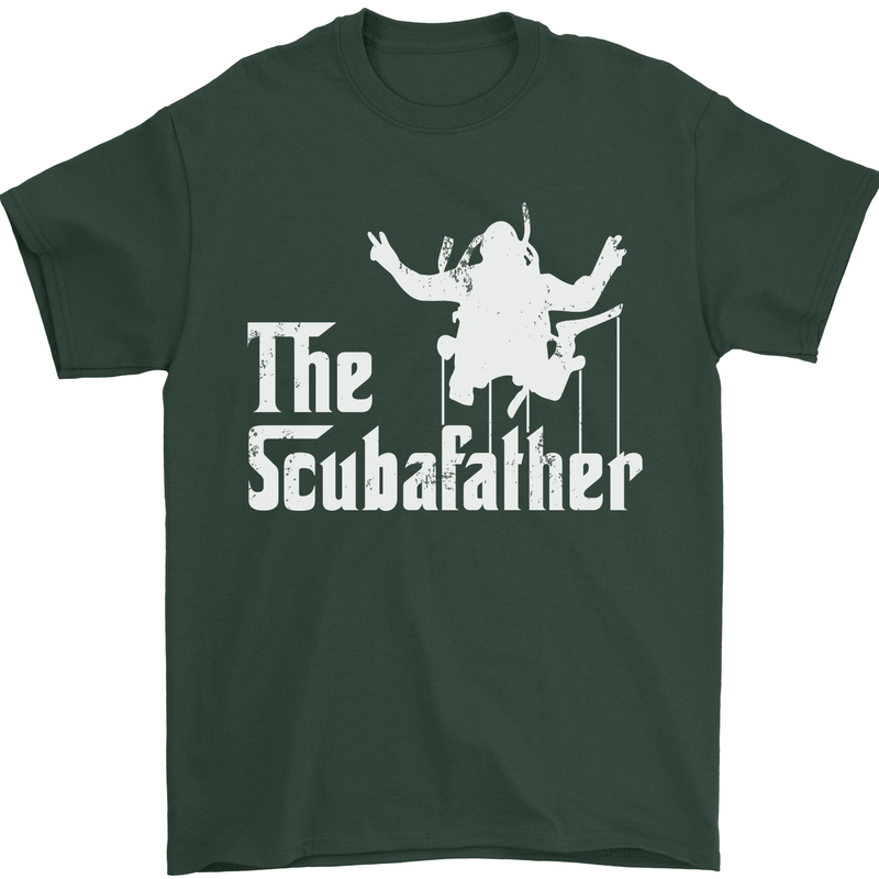 The Scuba Father Day Funny Diving Diver Mens T-Shirt Cotton Gildan Forest Green