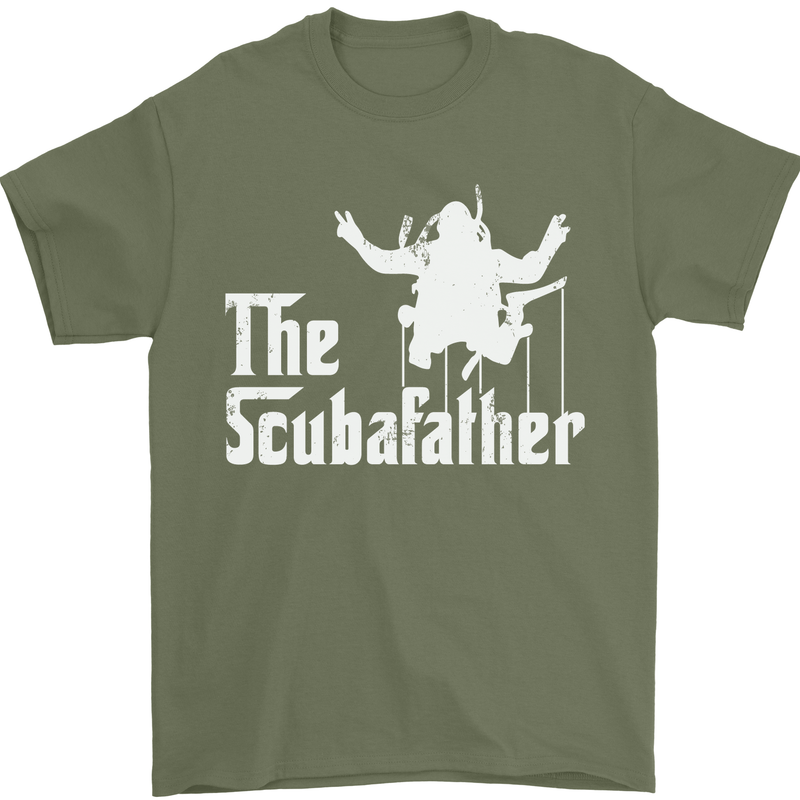 The Scuba Father Day Funny Diving Diver Mens T-Shirt Cotton Gildan Military Green