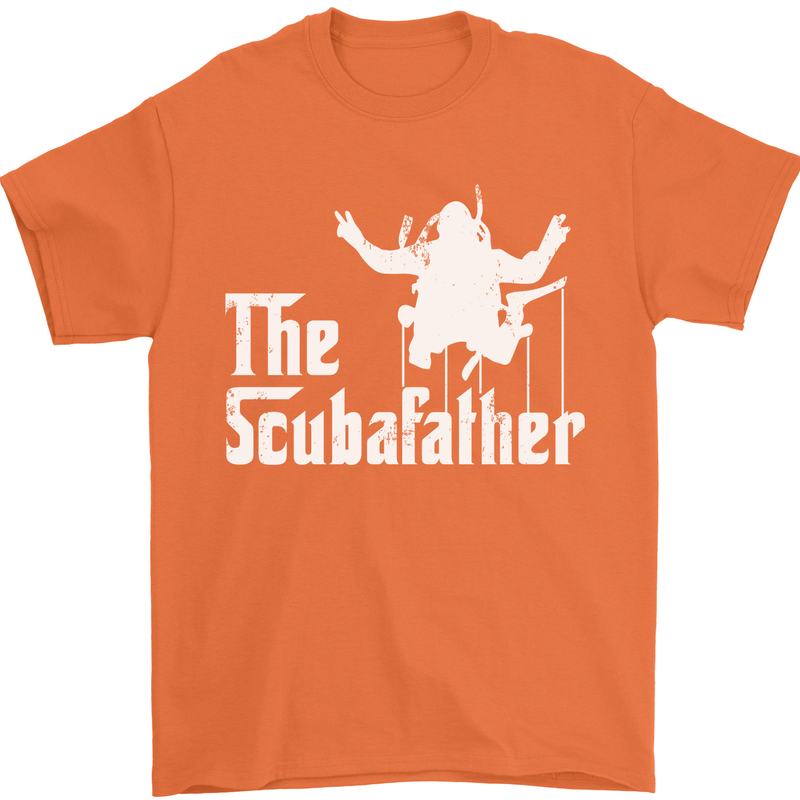The Scuba Father Day Funny Diving Diver Mens T-Shirt Cotton Gildan Orange