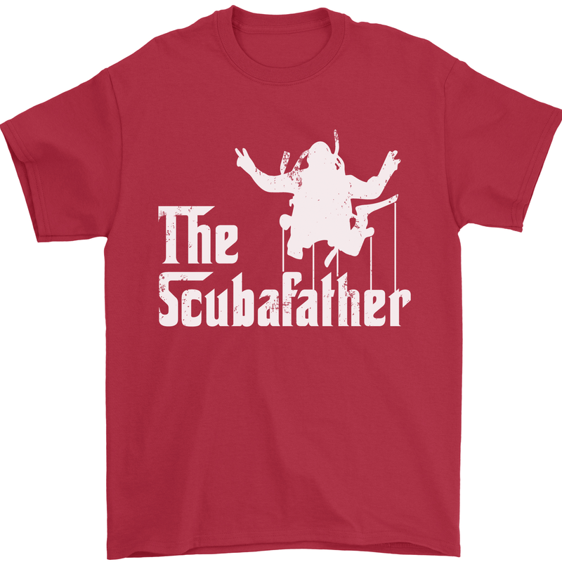 The Scuba Father Day Funny Diving Diver Mens T-Shirt Cotton Gildan Red