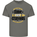 The Time or Crayons Funny Sarcastic Slogan Kids T-Shirt Childrens Charcoal