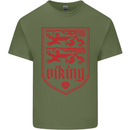 The Vikings Valknut Symbol Lions Valhalla Mens Cotton T-Shirt Tee Top Military Green
