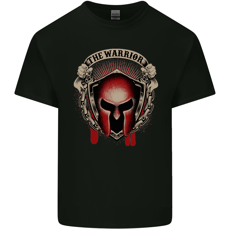 The Warrior Gym Spartan Helmet Bodybuilding Mens Cotton T-Shirt Tee Top Black