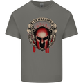 The Warrior Gym Spartan Helmet Bodybuilding Mens Cotton T-Shirt Tee Top Charcoal