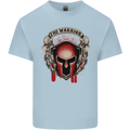 The Warrior Gym Spartan Helmet Bodybuilding Mens Cotton T-Shirt Tee Top Light Blue