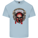 The Warrior Gym Spartan Helmet Bodybuilding Mens Cotton T-Shirt Tee Top Light Blue